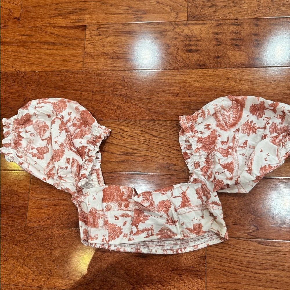 WeWoreWhat Puff Sleeve Crop Top